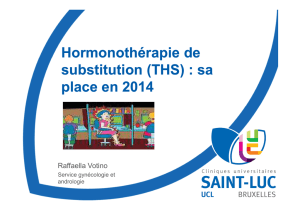 Hormonothérapie de substitution (THS) : sa place en 2014