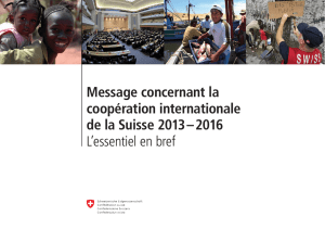 Message concernant la coopération internationale de la Suisse