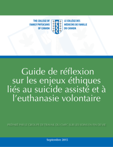 Guide de réflexion sur les enjeux éthiques liés au suicide assisté et