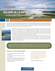 valeurs de la nature - Canards Illimités Canada