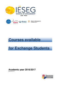 Courses available for exchange students 2016-17