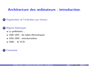 Nicolas Louvet – Architecture des ordinateurs : introduction.
