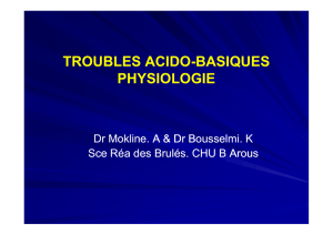 troubles acido-basiques troubles acido basiques physiologie
