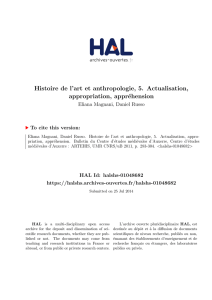 Histoire de l`art et anthropologie, 5. Actualisation - Hal-SHS