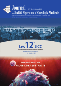 Journal de la Société Algérienne d`Oncologie