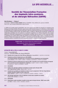 SAFIR  - Société Française d`Ophtalmologie