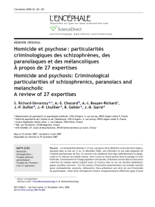 Homicide et psychose : particularités criminologiques des