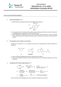 Mécanisme AN + E sur acides carboxyliques et groupes dérivés