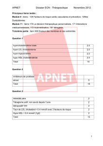 APNET Dossier ECN - Thérapeutique Novembre 2012