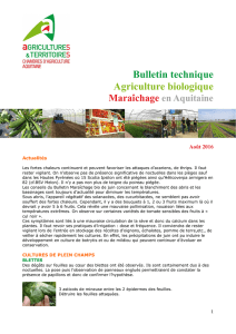 Bulletin technique AB - aout 2016 - Chambre d`Agriculture de Lot