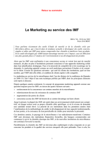 Le marketing au service des IMF