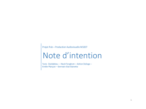 Note d`intention