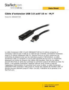 Câble d`extension USB 3.0 actif 10 m - M/F