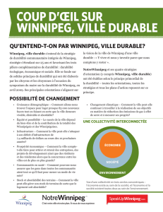 Qu`entend-t-on par Winnipeg, ville durable? Coup d`œil sur