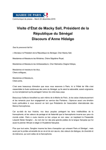 Visite d`État de Macky Sall, Président de la