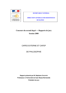 CAPES externe 2008 - La philosophie dans l`Académie de Créteil