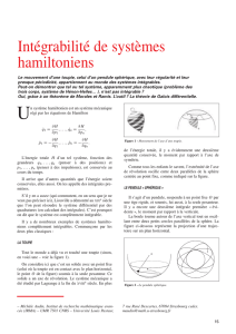 Intégrabilité de systèmes hamiltoniens