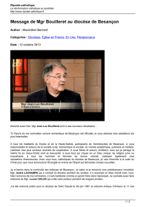 Message de Mgr Bouilleret au diocèse de Besançon