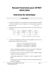 Recueil d`exercices pour IIIeBCF 2015/2016 Exercices de mécanique
