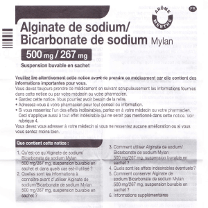 Alginate de sodium/ Bicarbonate de sodium
