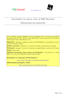 Traitement du signal avec le DSP Blackfin Programme de formation
