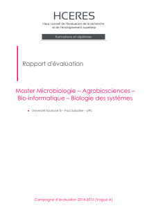 Evaluation du master Microbiologie – Agrobiosciences – Bio