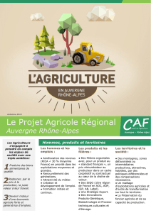 Projet pour l`agriculture en Auvergne Rhône-Alpes