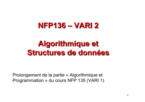 NFP136 – VARI 2 Algorithmique et Structures de données