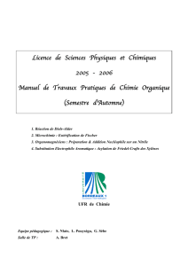 2006 Manuel de Travaux Pratiques de Chimie Organique