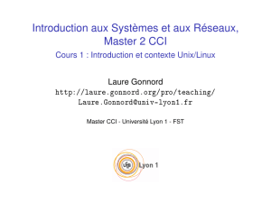 Introduction aux Systèmes et aux Réseaux, Master 2 CCI