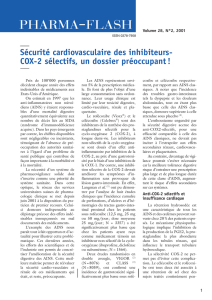 Sécurité cardiovasculaire des inhibiteurs- COX-2 sélectifs, un