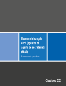 Examen de français écrit (agentes et agents de secrétariat) (FRAS)