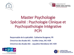 Master de Psychologie Clinique et Psychopathologie Intégrative