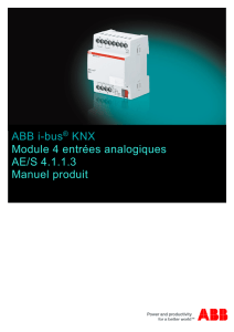 ABB i-bus KNX Module 4 entrées analogiques AE/S 4.1.1.3 Manuel