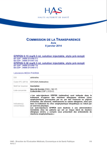Avis de la Commission de la Transparence EpiPen