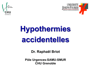 Hypothermies accidentelles - Association Nationale des Médecins