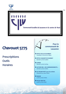 Prescripitions Outils Horaires - Communauté Israélite de Lausanne