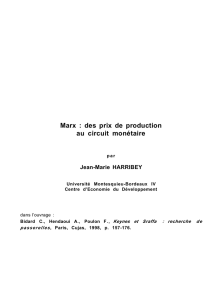 1998, Marx : des prix de production au circuit monétaire