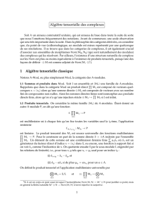 Alg`ebre tensorielle des complexes 1 Alg`ebre tensorielle classique