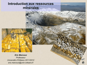 Introduction aux Ressources minérales
