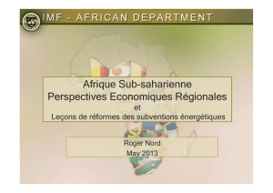 Afrique Sub-saharienne Perspectives Economiques Régionales