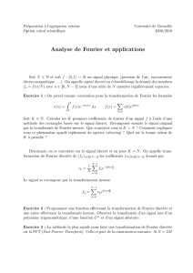 feuille sur la transformation de Fourier et ses applications