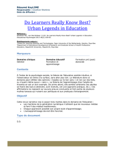 Do Learners Really Know Best? Urban Legends in Education