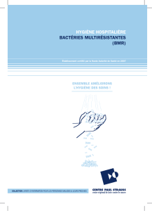 HYGIÈNe HoSPItaLIÈre baCtérIeS muLtIréSIStaNteS (bmr)