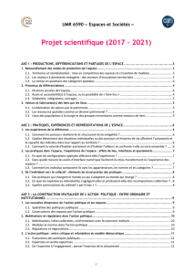 Projet scientifique (2017 – 2021)
