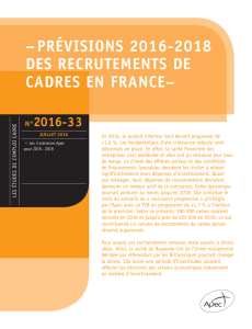 prévisions 2016-2018 des recrutements de cadres en france