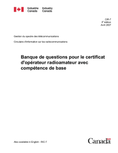 CIR-7 - Banque de questions pour le certificat d`opérateur