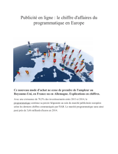 Publicité en ligne : le chiffre d`affaires du programmatique en Europe
