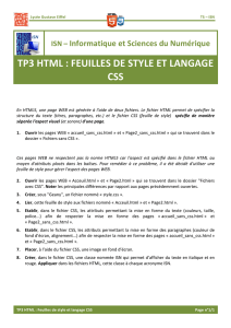 TP3 HTML : FEUILLES DE STYLE ET LANGAGE CSS