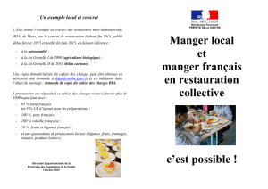 Manger local et manger français en restauration collective c`est